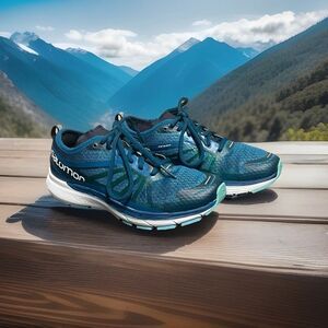 Salomon Sonic Ra Pro 402426 Women's Green Running Shoes Size 7